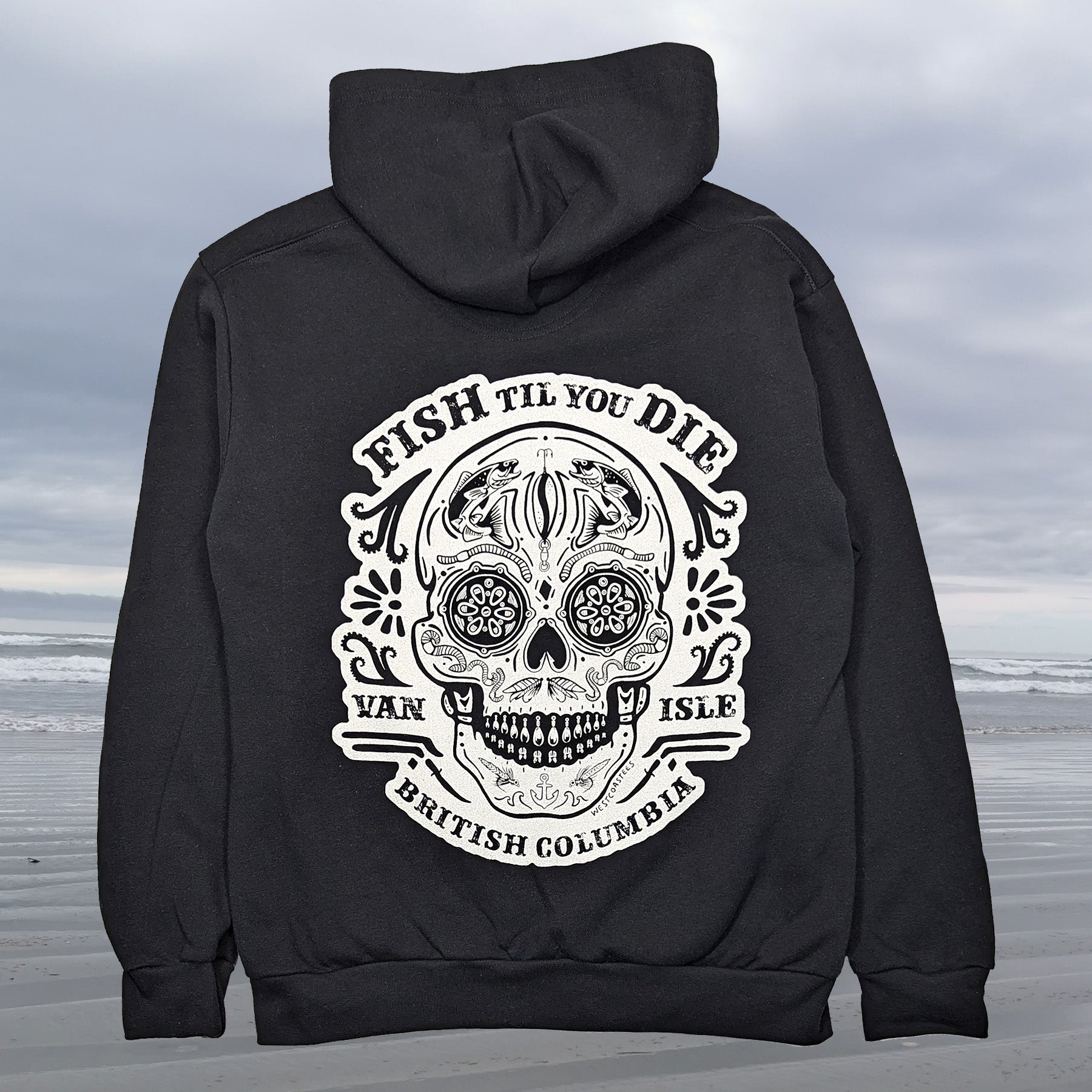 Adult Unisex Fish Till You Die zip up hoodie