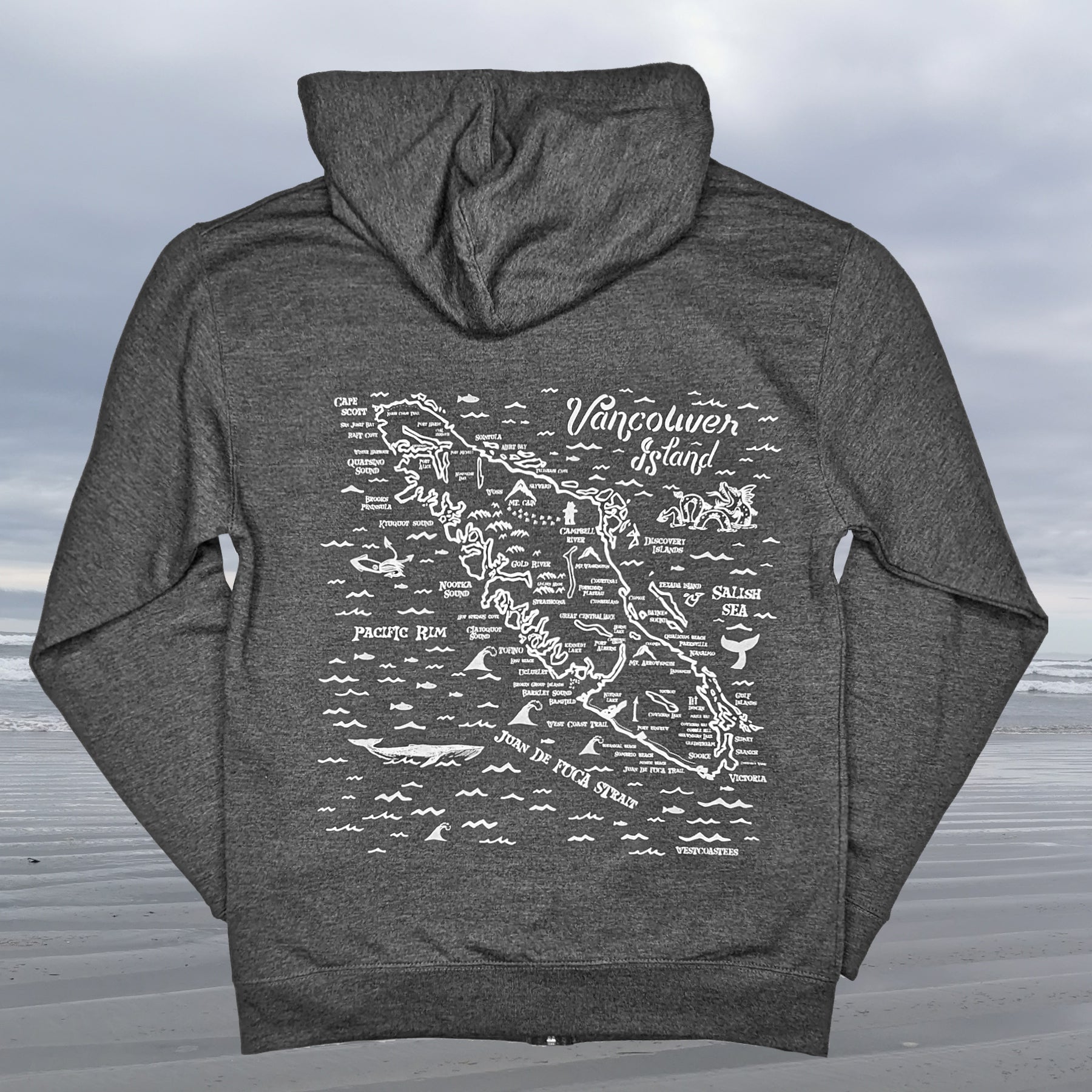 Adult Unisex Van Isle Map Zip Up Hoodie