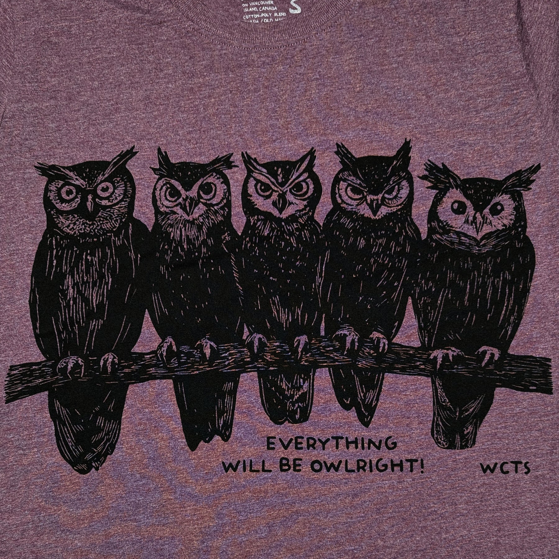 Womens Everything Will Be Owlright crewneeck t-shirt