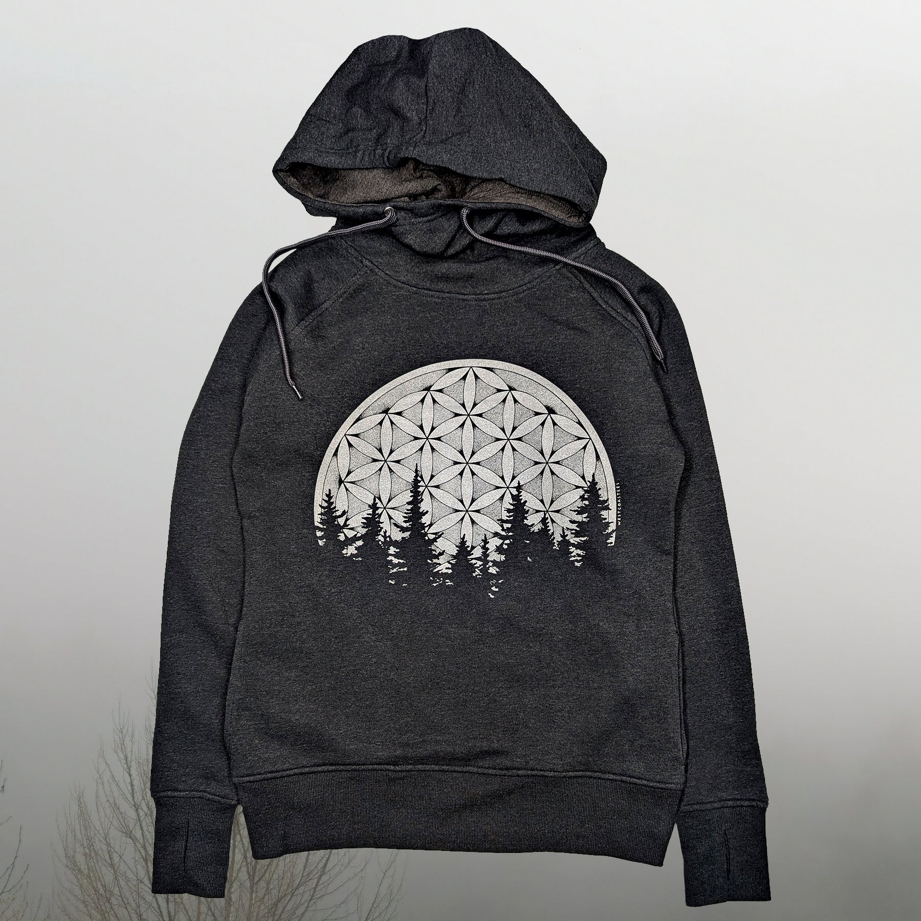 Womens Sacred Moon scuba pullover hoodie